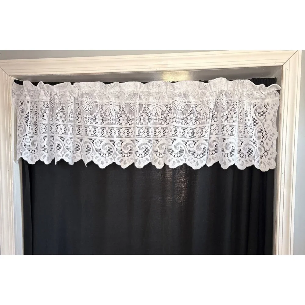 White Lace Window Valance Curtain 60